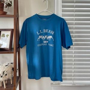 L.L.Bean Men's Carefree Unshrinkable Tee Short-Sleeve medium blue